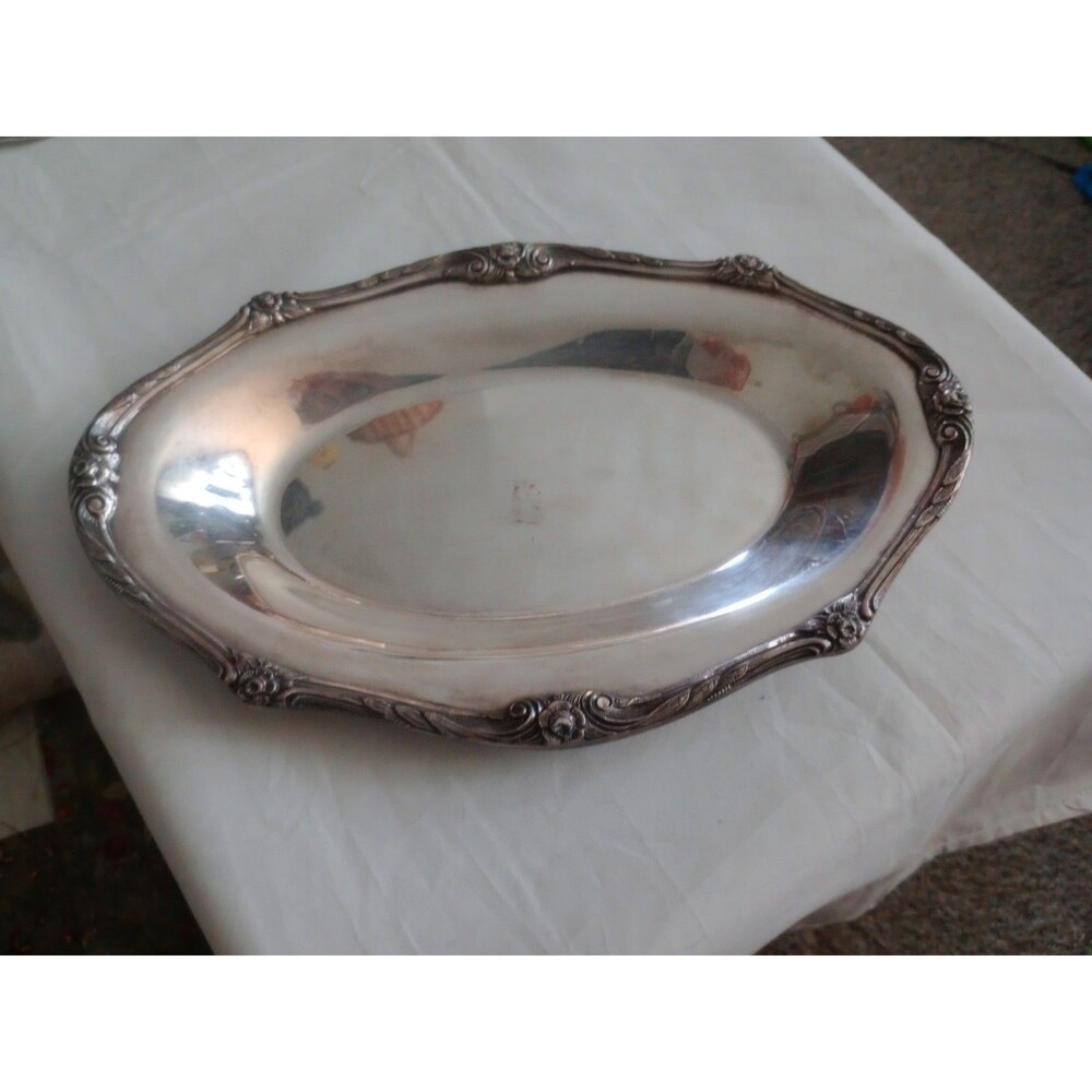 Vtg DAFFODIL Unmarked Bread Serving Tray 12.5 L 8.5w Art Nouveau